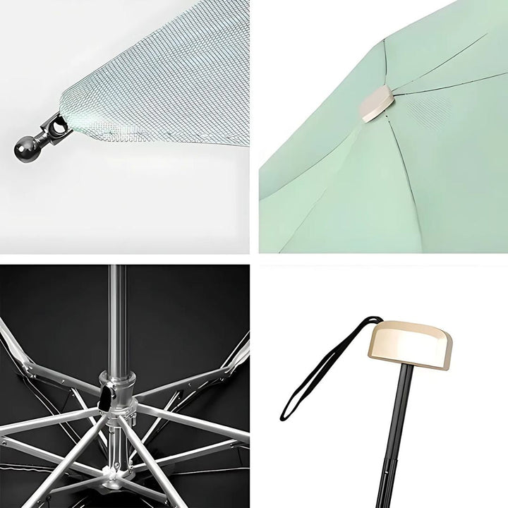 UrbanBrolly | Mini składany parasol UV – Ochrona przeciwsłoneczna UPF 50+ – Wodoodporny – Lekki i przyjazny dla kieszeni do użytku w podróży Karnz