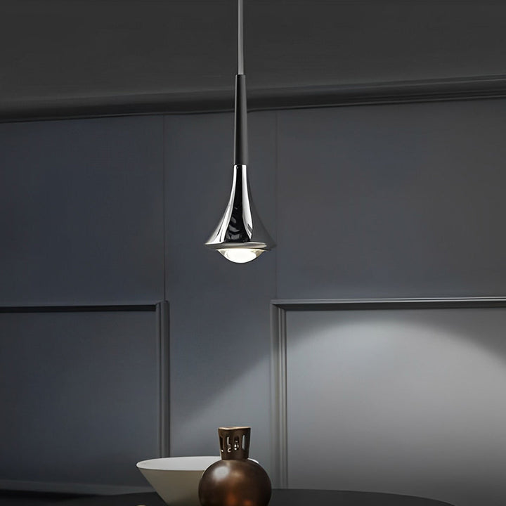 Nowoczesna lampa wisząca LED w kształcie kropli – Regulowany metalowy żyrandol do salonu, sypialni i jadalni | Karnz