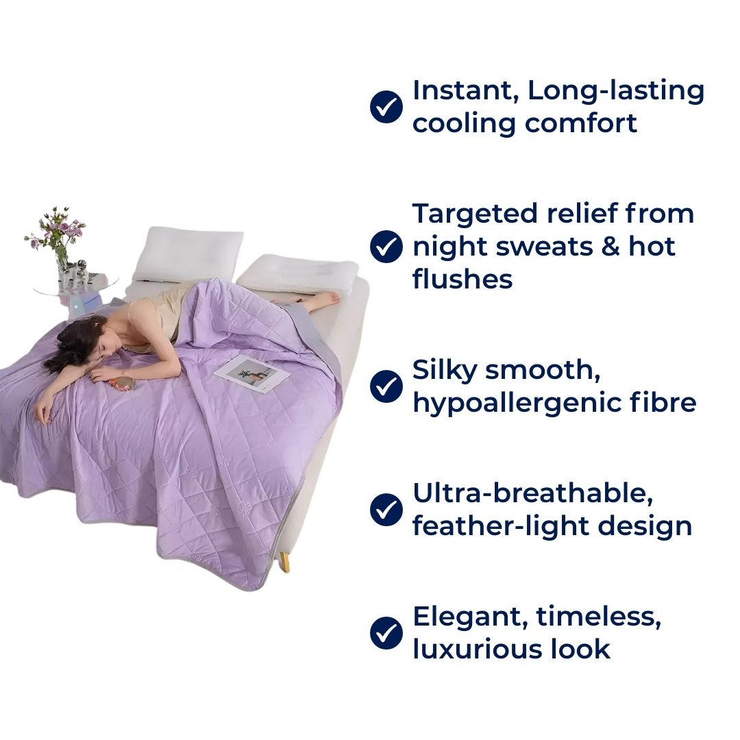 SilkCool | Chłodząca kołdra – Natychmiastowy komfort chłodzenia – Hipoalergiczne włókno jedwabne – Zapobieganie przegrzaniu – Ulga przy nocnym poceniu się wrażliwej skóry Karnz