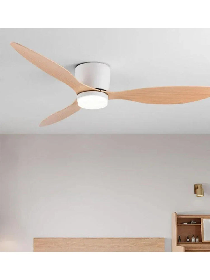 Wentylatory sufitowe 42/52 cale z lampami LED - 3 kolory, 6 prędkości silnika DC, pilot zdalnego sterowania, niskie dekoracyjne wentylatory z oświetleniem | Karnz