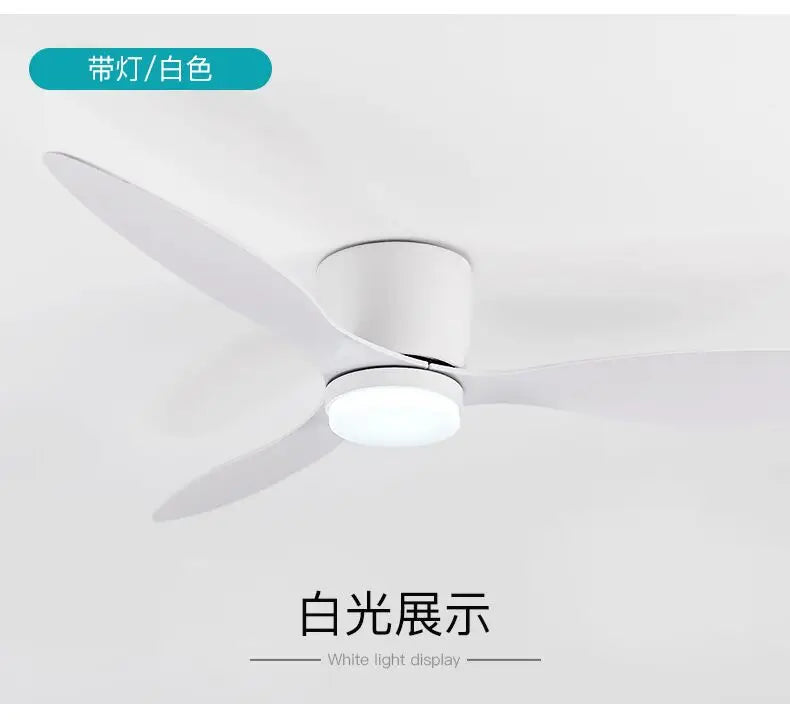 Wentylatory sufitowe 42/52 cale z lampami LED - 3 kolory, 6 prędkości silnika DC, pilot zdalnego sterowania, niskie dekoracyjne wentylatory z oświetleniem | Karnz