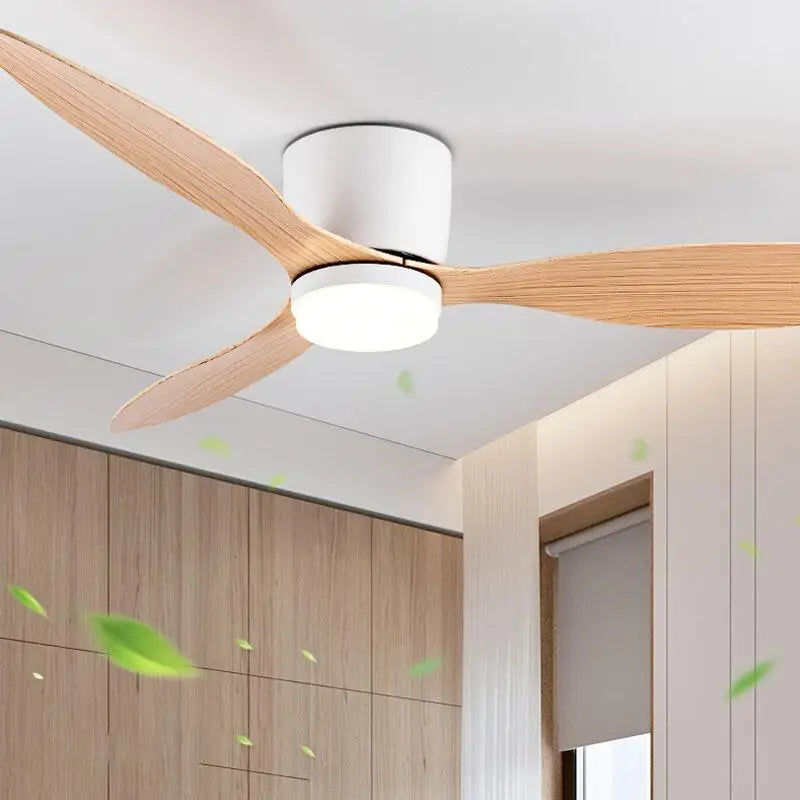 Wentylatory sufitowe 42/52 cale z lampami LED - 3 kolory, 6 prędkości silnika DC, pilot zdalnego sterowania, niskie dekoracyjne wentylatory z oświetleniem | Karnz