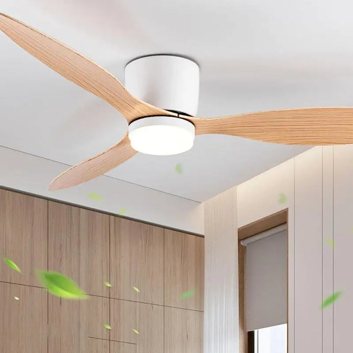 Wentylatory sufitowe 42/52 cale z lampami LED - 3 kolory, 6 prędkości silnika DC, pilot zdalnego sterowania, niskie dekoracyjne wentylatory z oświetleniem | Karnz