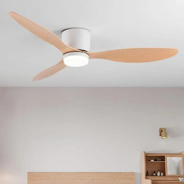 Wentylatory sufitowe 42/52 cale z lampami LED - 3 kolory, 6 prędkości silnika DC, pilot zdalnego sterowania, niskie dekoracyjne wentylatory z oświetleniem | Karnz