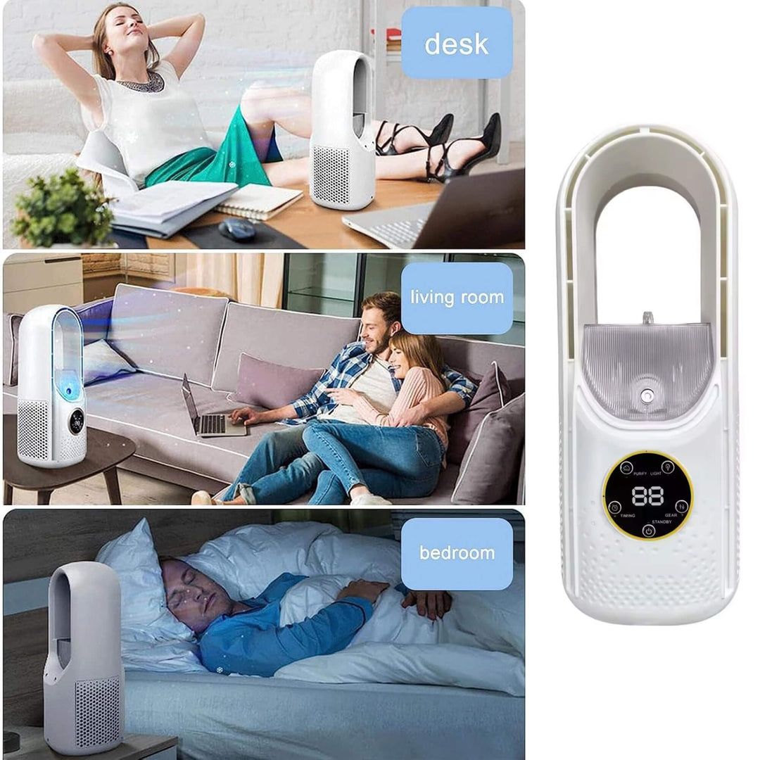 Bezłopatkowy przenośny chłodnica powietrza | Ultra-cichy, ergonomiczny design &amp; idealny do użytku w domu i biurze | Karnz