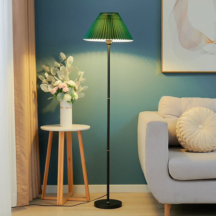 Sandsberg | Lampa podłogowa w stylu retro | Klosz z tkaniny z żelazną podstawą | Ciepłe światło