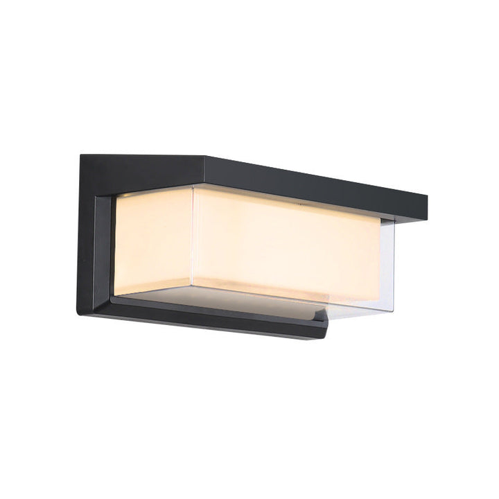 Prostokątna, wodoodporna lampa LED na ścianę z aluminium do tarasu