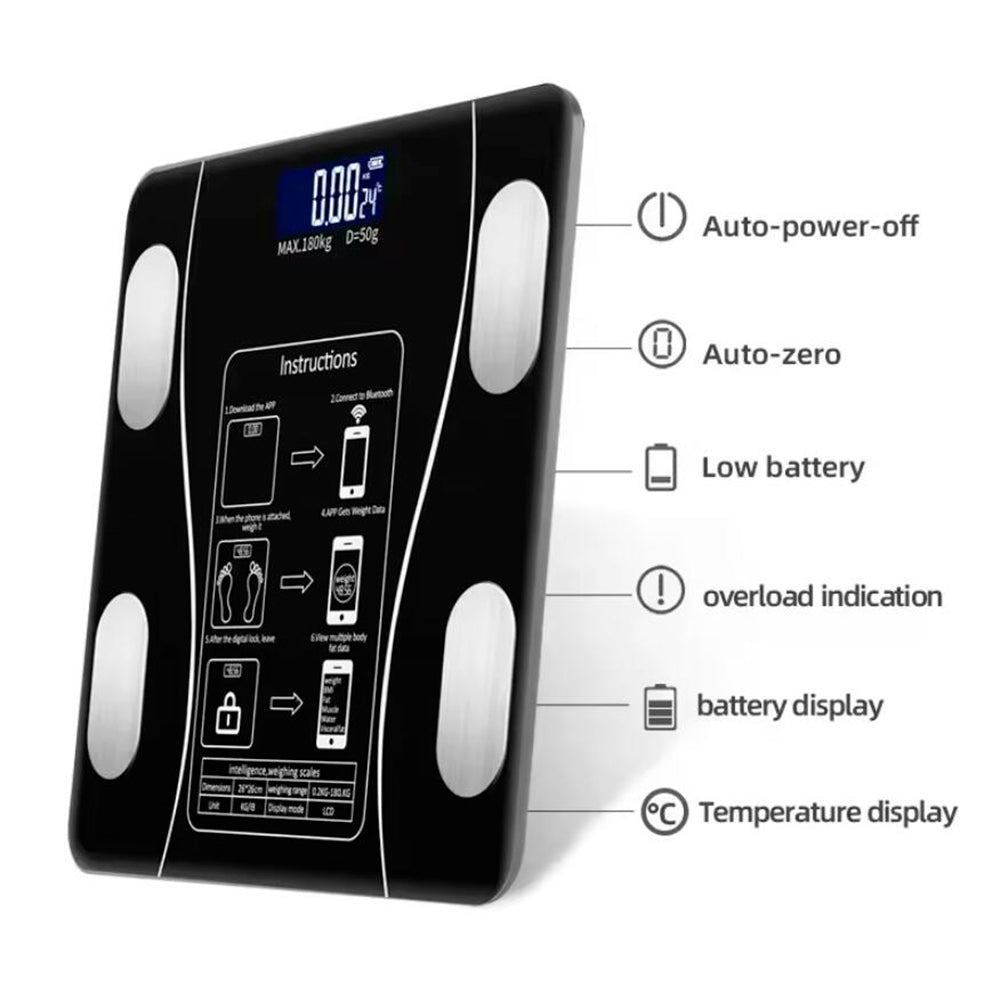 Waga osobista (180 kg) Pro - funkcja BMI i Bluetooth | Karnz
