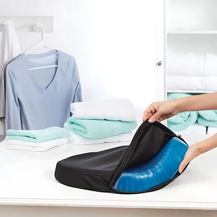 ComfortGel Ortopedyczna poduszka żelowa | Ulga w bólu - Ból kości ogonowej - Wsparcie dla lędźwi - Do biura - Samochodu - Użycie w wózku inwalidzkim Karnz