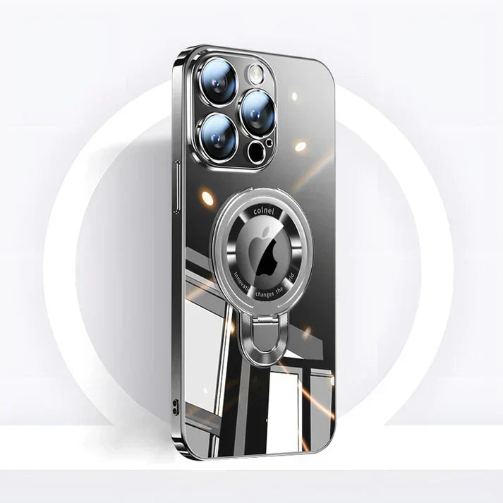 Karnz | iPhone MagSafe Seria | Przezroczysta elektroplaterowana obracająca się podstawka na telefon