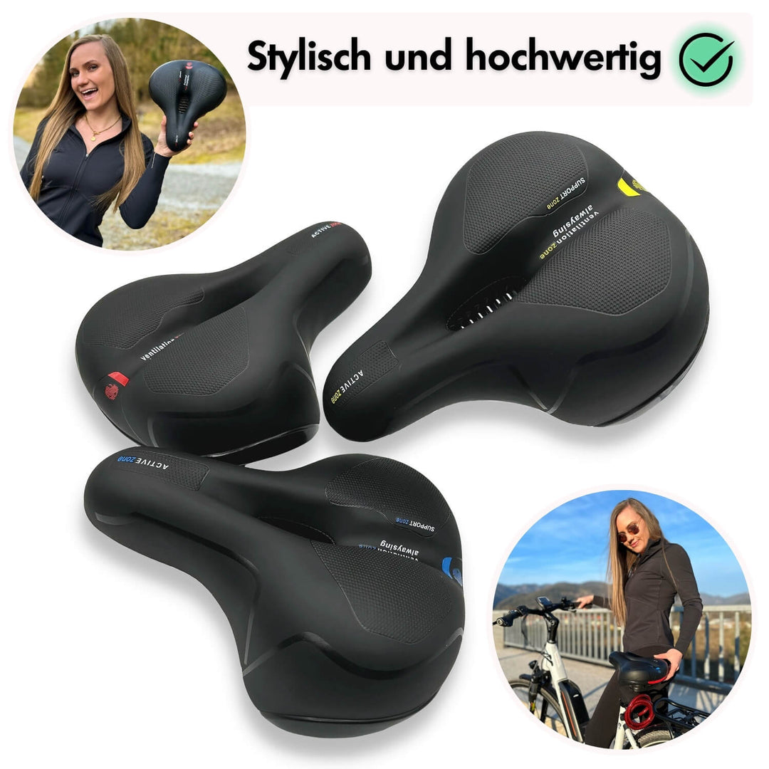 Sandsberg | CloudComfort Pro Siodełko Rowerowe | Materiał z Pamięcią Redukujący Nacisk | Czarny
