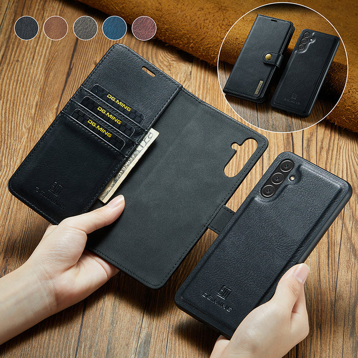 Etui 2-w-1 z odpinanym pokrywą ze skóry dla Samsung Galaxy