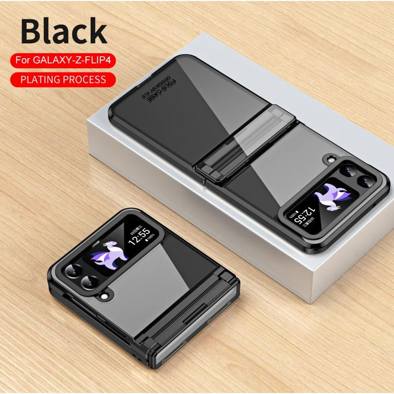Przezroczysta galwaniczna obudowa telefonu z zawiasem Phantom dla Samsung Galaxy Z Flip 5 4