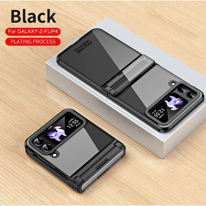 Przezroczysta galwaniczna obudowa telefonu z zawiasem Phantom dla Samsung Galaxy Z Flip 5 4