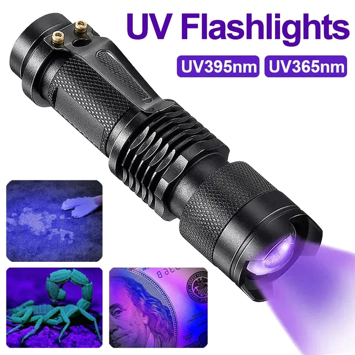 Latarka LED-UV – Ultrafioletowa lampa inspekcyjna do wykrywania moczu i plam zwierząt domowych