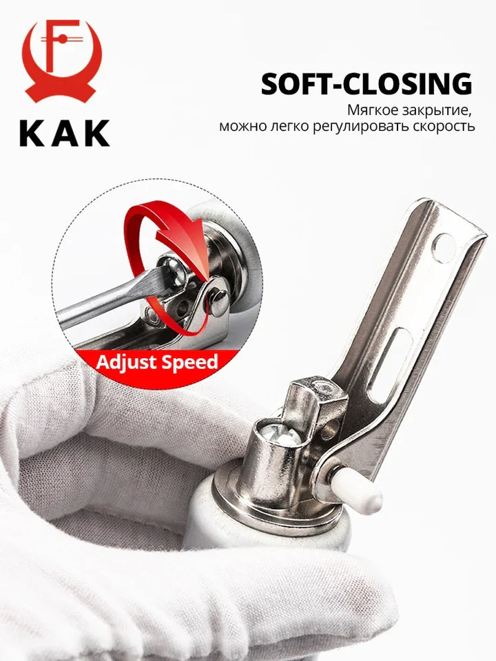 KAK Soft Closing Automatyczny Zamek Drzwiowy - 35KG Pneumatyczny, Regulowana Prędkość, Pozycjonowanie Zatrzasku, Ochronny Uchwyt