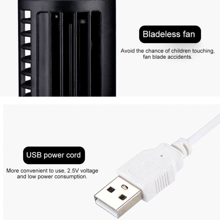Wieża Typ USB Elektryczny Wentylator Bezłopatkowy Klimatyzator (Czarny) | Karnz