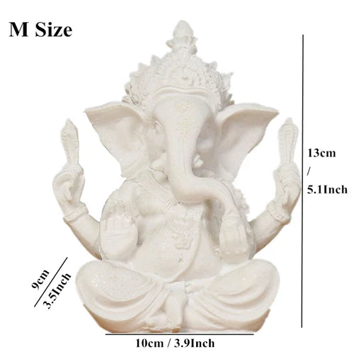 Heimdekoration Natur Sandstein Indische Ganesha Figur Religiöse Hindu Elefantengott Statuen Fengshui Elefantenkopf Buddha