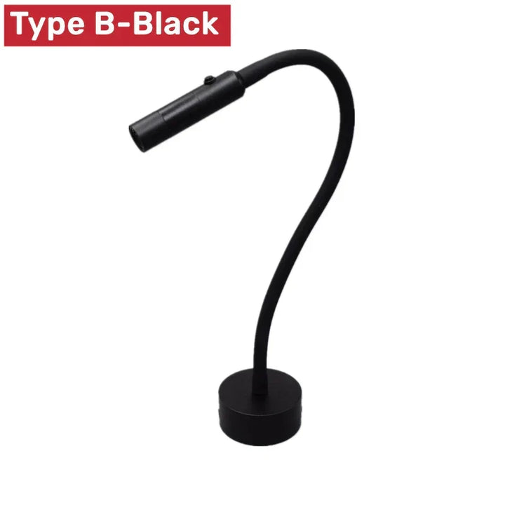 Karnz | Nowoczesna elastyczna lampa LED do czytania na ścianę z włącznikiem do sypialni i biura - 1W/3W