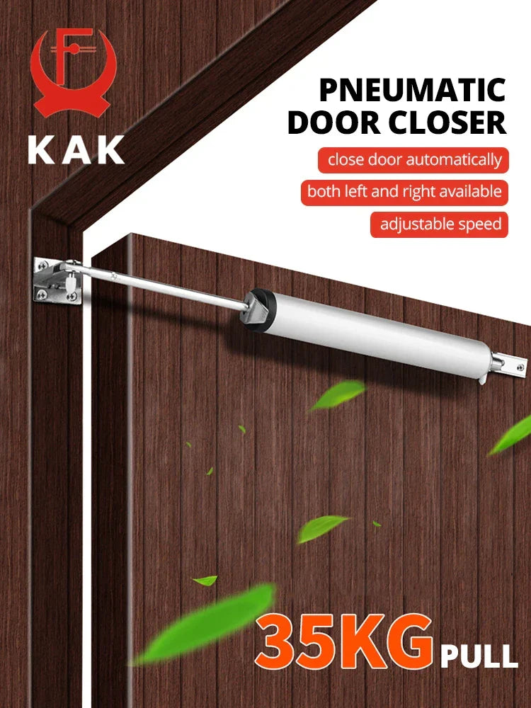 KAK Soft Closing Automatyczny Zamek Drzwiowy - 35KG Pneumatyczny, Regulowana Prędkość, Pozycjonowanie Zatrzasku, Ochronny Uchwyt