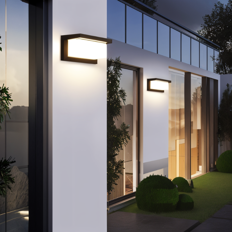 Wodoodporna zewnętrzna lampa LED ścienna z czujnikiem ruchu
