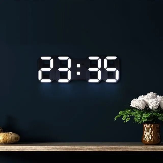 Cyfrowy zegar ścienny 3D LED – Nowoczesny design z funkcją przyciemniania i optymalną widocznością