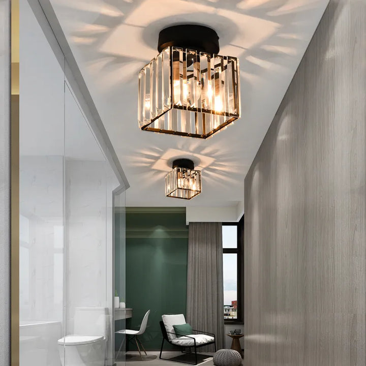 Lampa sufitowa kryształowa – Luksusowy klosz z kryształu do przedpokoju i salonu | Karnz