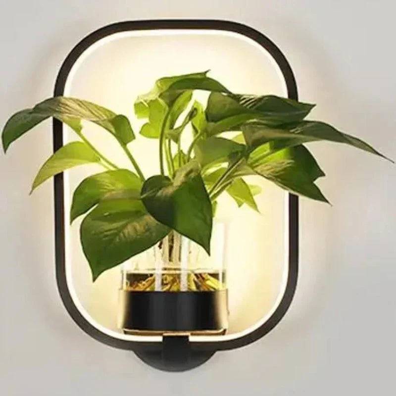 Lampa ścienna LED z wbudowaną rośliną – Designerskie lampy ścienne do wnętrz