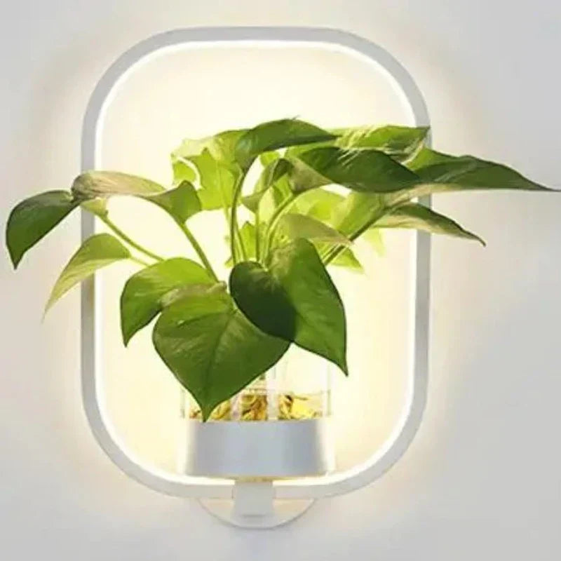 Lampa ścienna LED z wbudowaną rośliną – Designerskie lampy ścienne do wnętrz