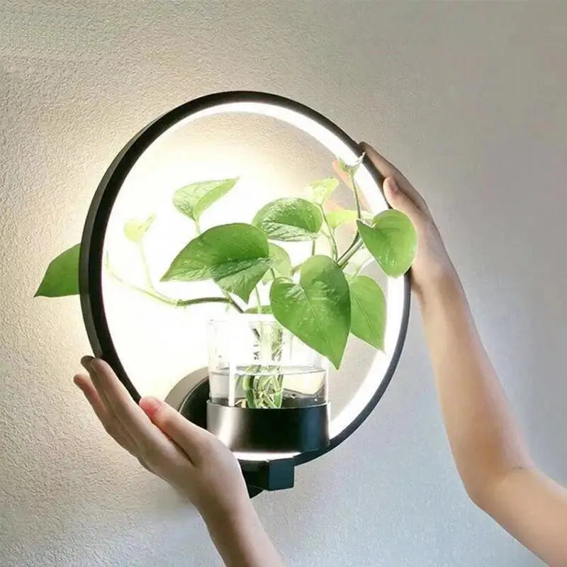 Lampa ścienna LED z wbudowaną rośliną – Designerskie lampy ścienne do wnętrz