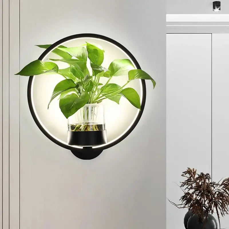 Lampa ścienna LED z wbudowaną rośliną – Designerskie lampy ścienne do wnętrz