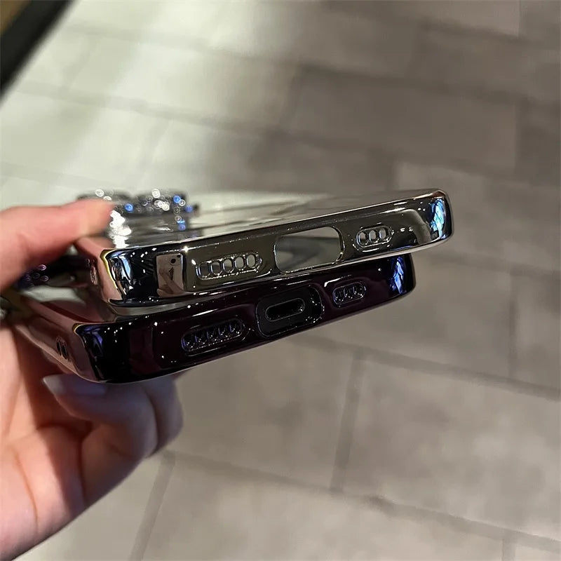 Platerowane przezroczyste miękkie magnetyczne etui na iPhone&