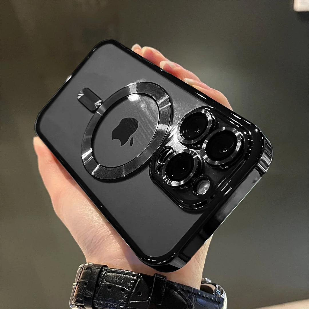 Platerowane przezroczyste miękkie magnetyczne etui na iPhone&