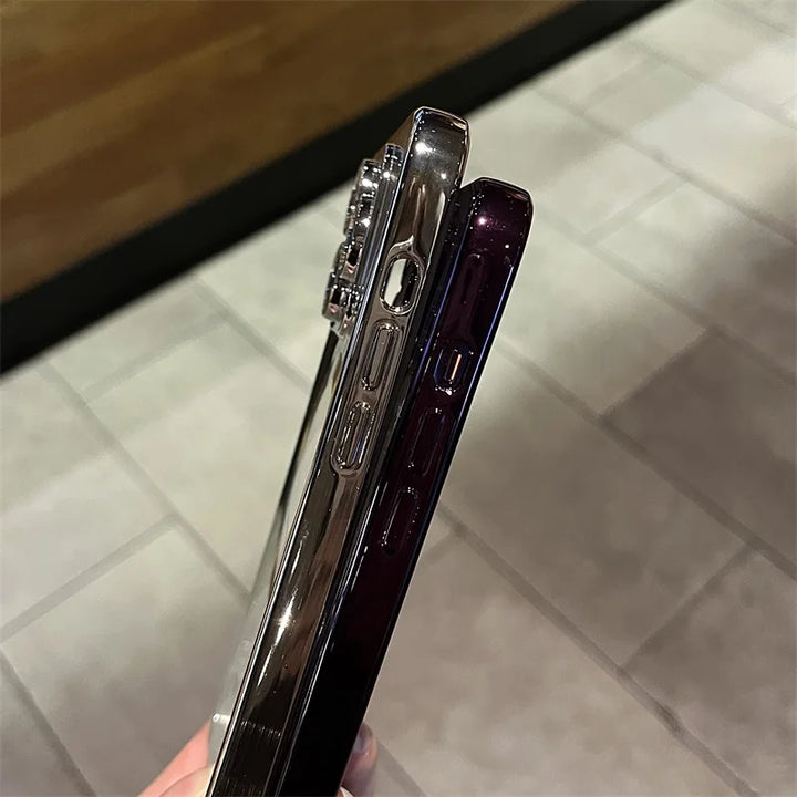 Platerowane przezroczyste miękkie magnetyczne etui na iPhone&