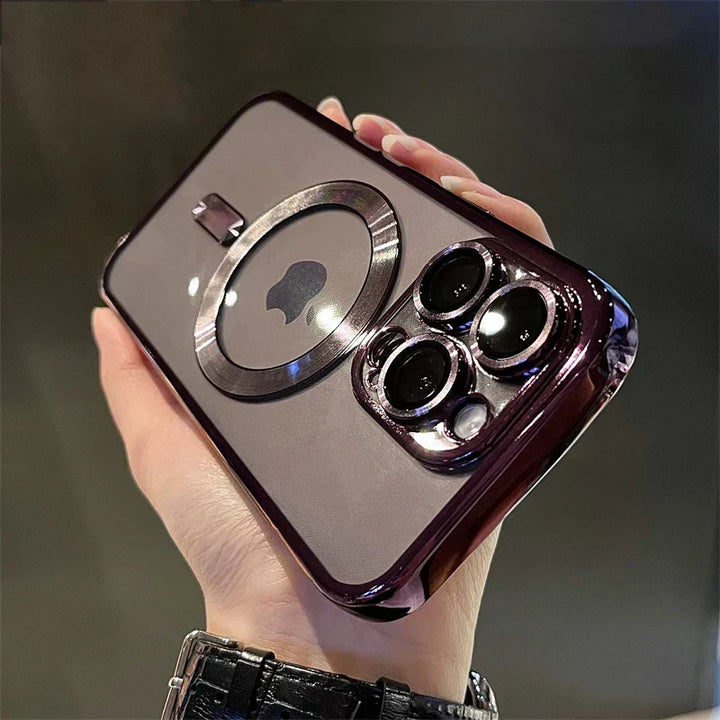 Platerowane przezroczyste miękkie magnetyczne etui na iPhone&