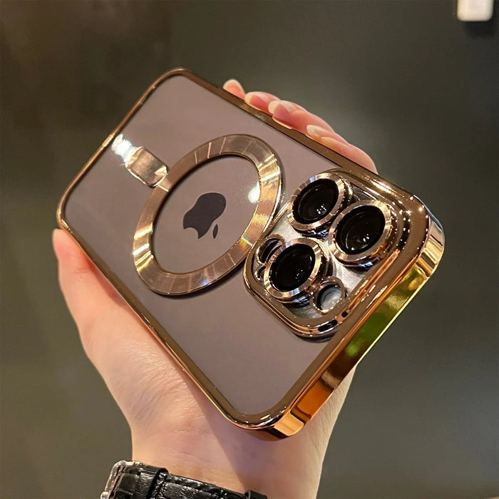 Platerowane przezroczyste miękkie magnetyczne etui na iPhone'a