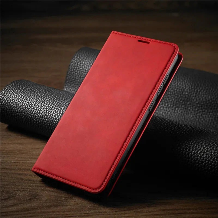 Etui na telefon z magnetycznym zapięciem ze skóry