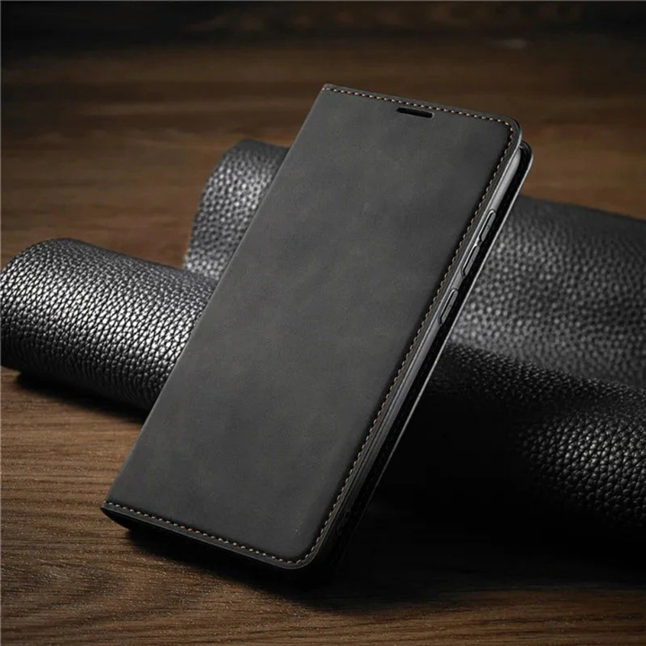 Etui na telefon z magnetycznym zapięciem ze skóry