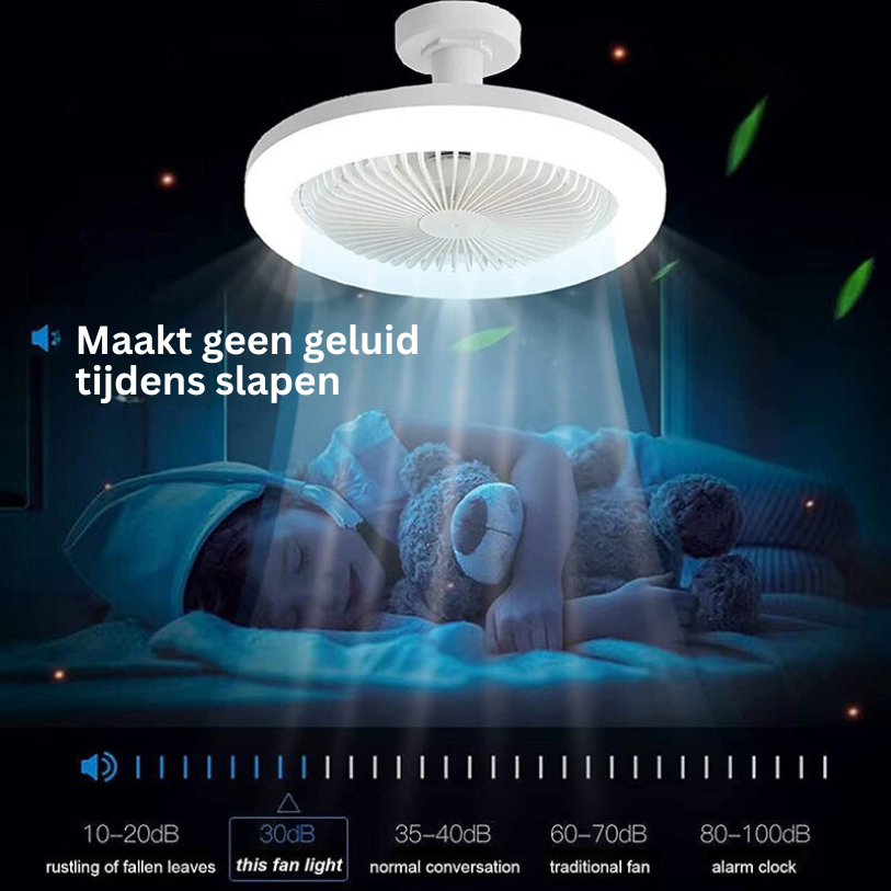 Energooszczędny wentylator sufitowy z oświetleniem LED i pilotem | Pasuje do każdego gniazda lampy | Karnz