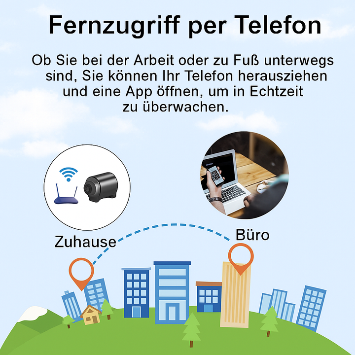 Karnz | Mini Kamera do monitoringu WLAN z nocnym widzeniem i detekcją ruchu