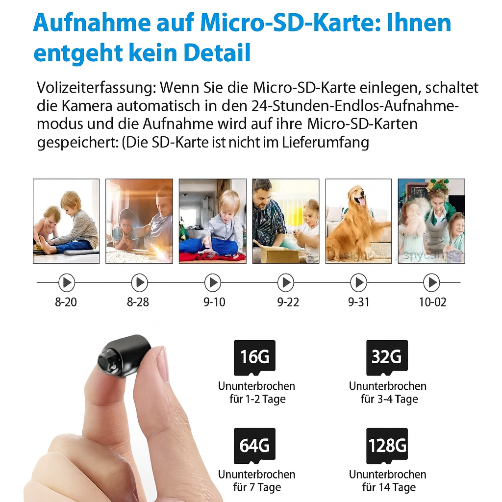Karnz | Mini Kamera do monitoringu WLAN z nocnym widzeniem i detekcją ruchu