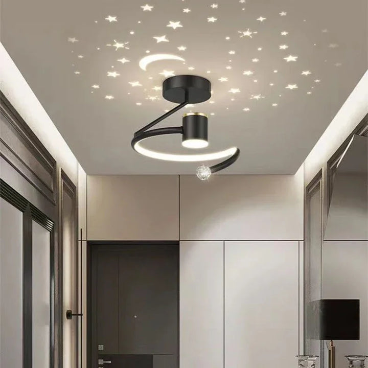 Lampa sufitowa LED z efektem gwiaździstego nieba – Nowoczesny design żyrandola do pokoju dziecięcego i salonu | Karnz