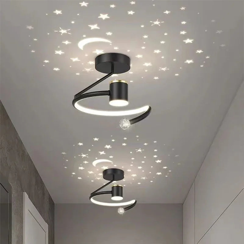Lampa sufitowa LED z efektem gwiaździstego nieba – Nowoczesny design żyrandola do pokoju dziecięcego i salonu | Karnz
