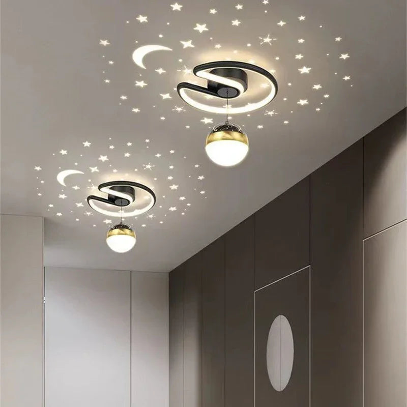 Lampa sufitowa LED z efektem gwiaździstego nieba – Nowoczesny design żyrandola do pokoju dziecięcego i salonu | Karnz