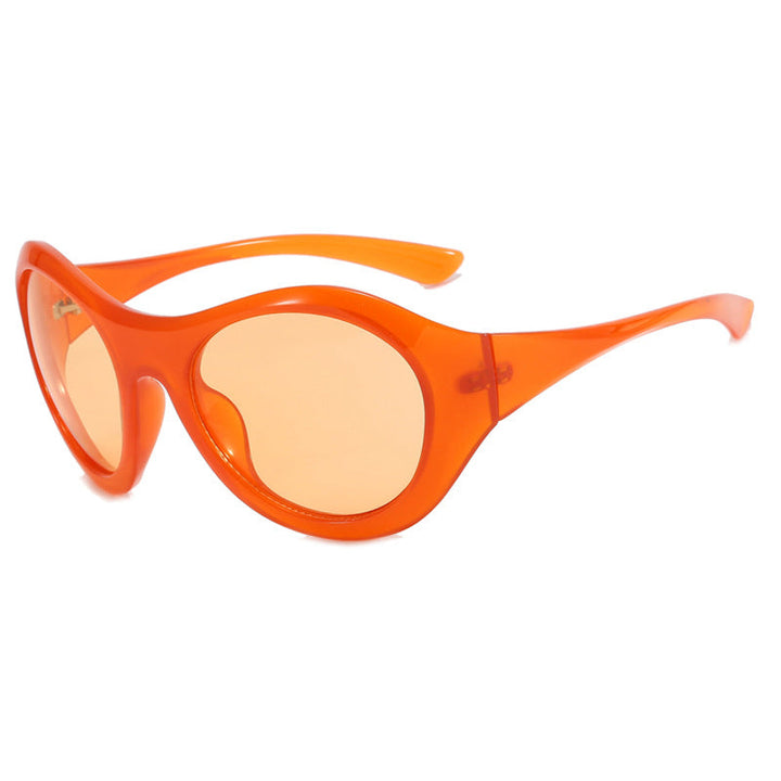 Damskie okulary przeciwsłoneczne w stylu retro z dużą oprawą i ochronnymi soczewkami Karnz