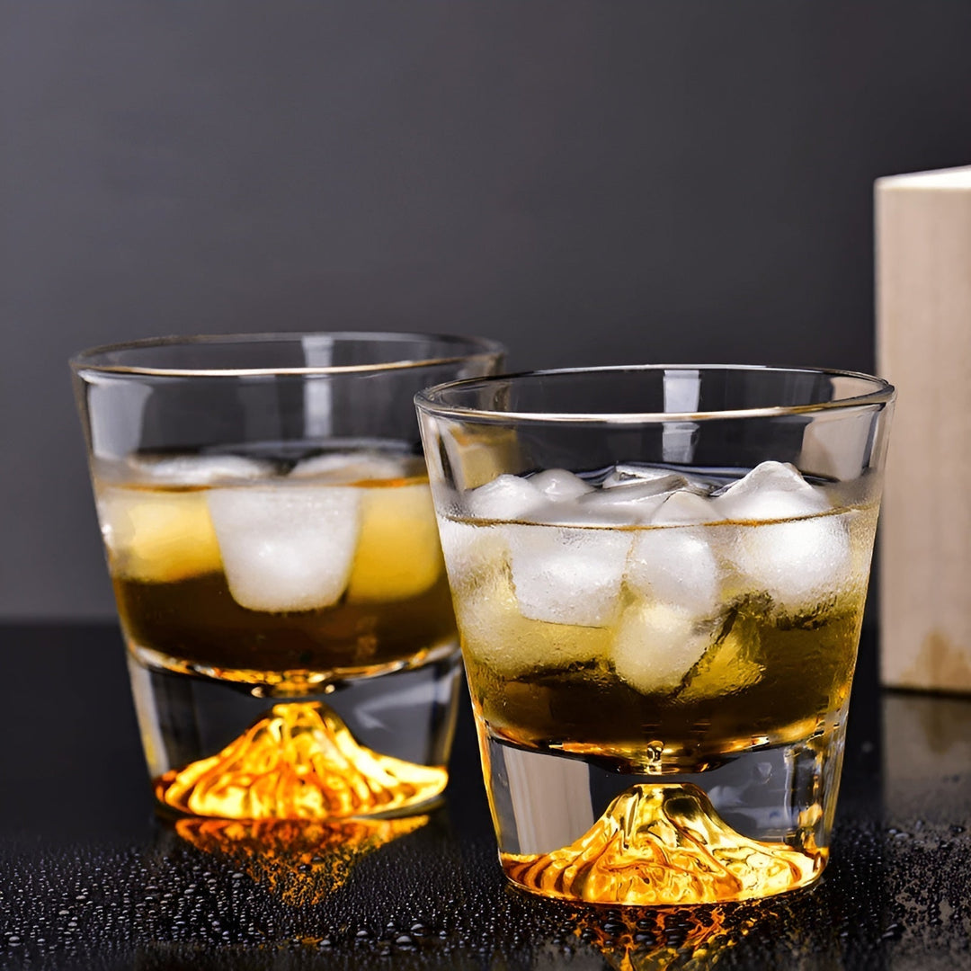 Szklanki do whisky z motywem Fuji – Elegancki zestaw dla koneserów