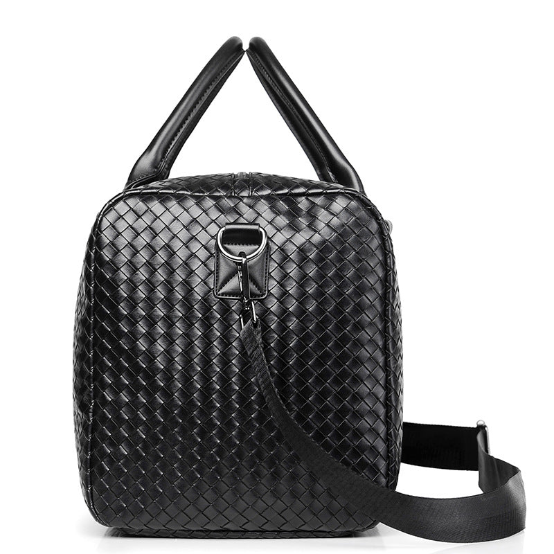 Woven Leather Weekend Duffel Bag Karnz