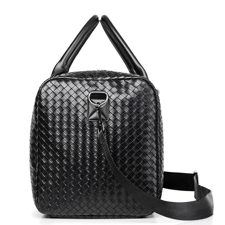Woven Leather Weekend Duffel Bag Karnz