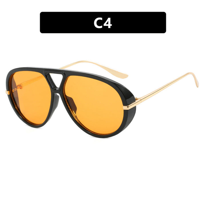Damskie okulary przeciwsłoneczne w rozmiarze oversized z elegancką plastikową ramką i lustrzanymi soczewkami Karnz