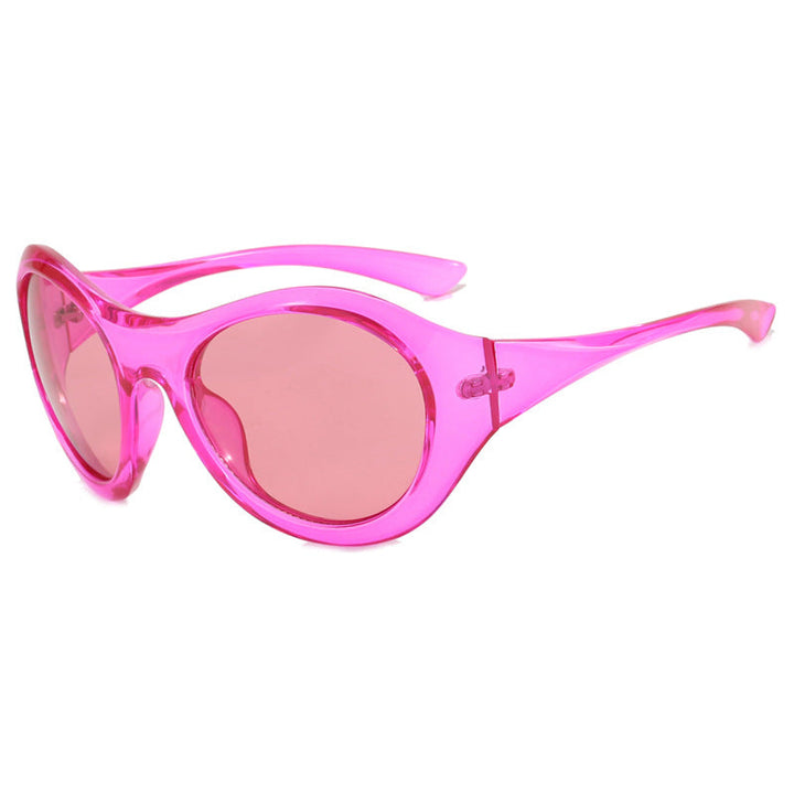 Damskie okulary przeciwsłoneczne w stylu retro z dużą oprawą i ochronnymi soczewkami Karnz